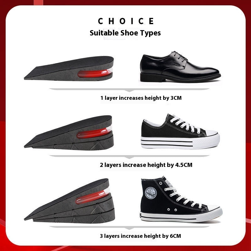 Height Increasing Insole Invisible Comfortable Height Increasing Insole Sweat Absorbent