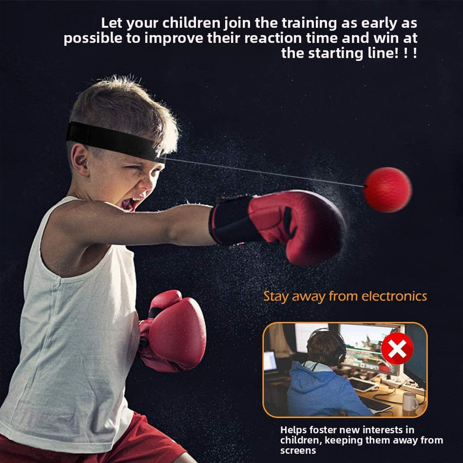 Head-mounted boxing reaction ball