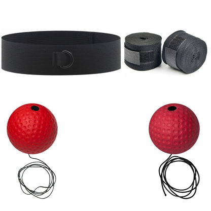 Head-mounted boxing reaction ball