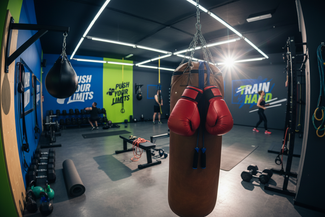 make almost the same image as the one before but add some boxing tools